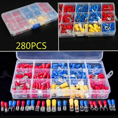 280PCS Assorted Crimp Spade Terminal Isolierte Elektrische Kabelverbinder Set