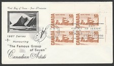 Canada Scott 465A, Plate Block of 4, 1st Day, Feb 8, 1967