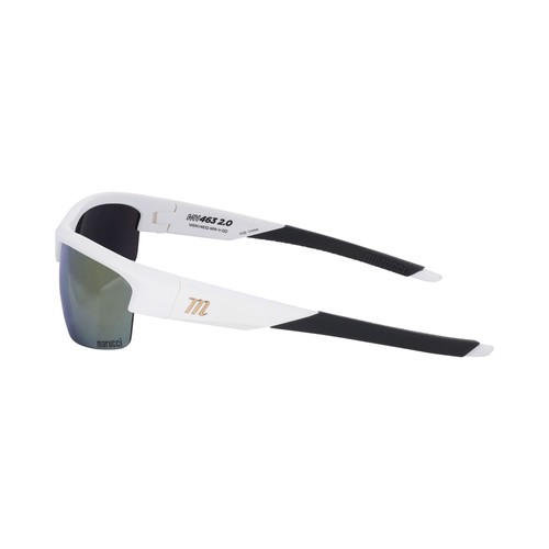 Marucci MV463 2.0 Baseball/Softball Sunglasses - Matte White/Grey - Gold Mirror - Picture 2 of 4