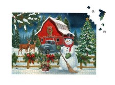 Briarwood Lane Festive Holiday Barn 1000 Piece Jigsaw Puzzle 29.5x19.68