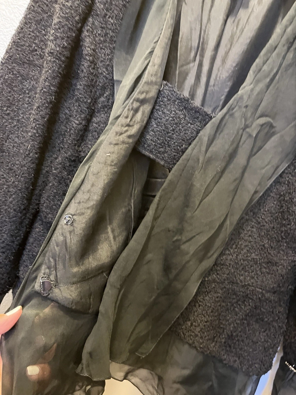 GIACCA CHANEL RUNWAY 2 CC BOTTONE~CC~FODERATA IN SETA SPLENDIDA NERA CHIFFON LANA NERA 44