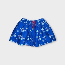 Mini Boden Royal Band Crown Print Blue Skirt