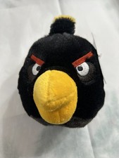 New With Tags Commonwealth Black Angry Birds Plush Toy 5"