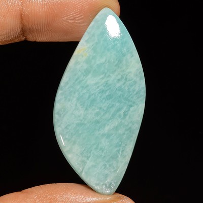 Authentic Amazonite Fancy Shape Cabochon Loose Gemstone 38.5 Ct. 45X21X5 mm