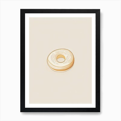 Cheddar Bagel Minimalist Line 1 Kunst Gerahmtes Wandbild Poster Leinwanddruck Bild