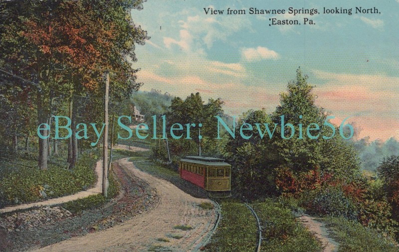 Easton PA - LEHIGH VALLEY TROLLEY AT SHAWNEE SPRINGS - Postcard
