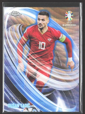 Dušan Tadić 2024 Topps UEFA EURO Neon Nations Blue Wave #NN-15 SN Serbia