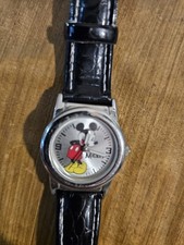 Disney MZ Berger Mickey Mouse Watch Black Leather Band