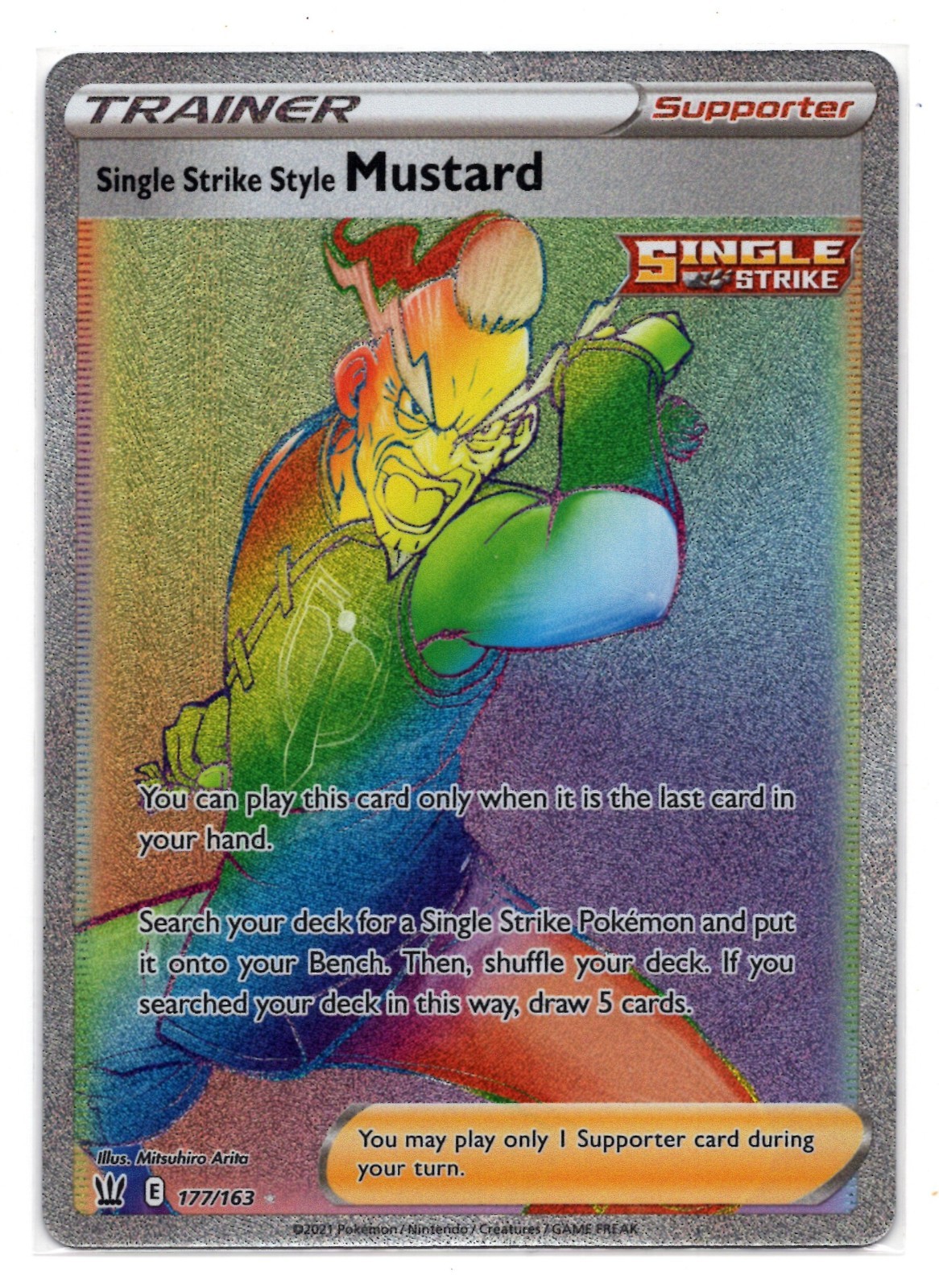 Pokemon Battle Styles Single Strike Style Mustard 177/163 Full Art Secret Rare