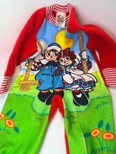 Pagliaccetto vintage Pjs 1994 Raggedy Ann & Andy vestiti bambino 2T footie 1994 USA