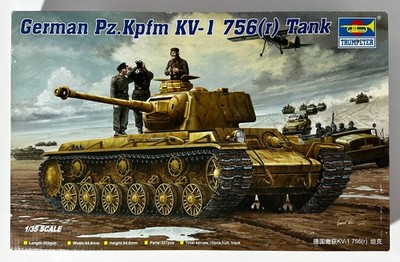 Parts Sealed Trumpeter #00366 1/35 Scale German Pz.Kpfm KV-1 756(r) Tank - 2009