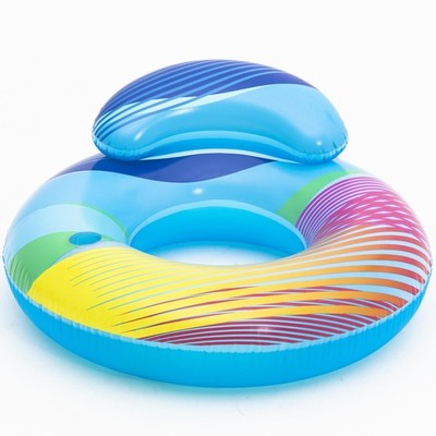46' Swim Bright LED Ring - Inflatable Pool Float, 7 Color Changing Lights
