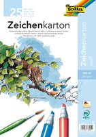Folia 8600/25 - Zeichenkarton, 200 G/Qm, Din A4, 25 Blatt, Weiß - Zeichenpapier