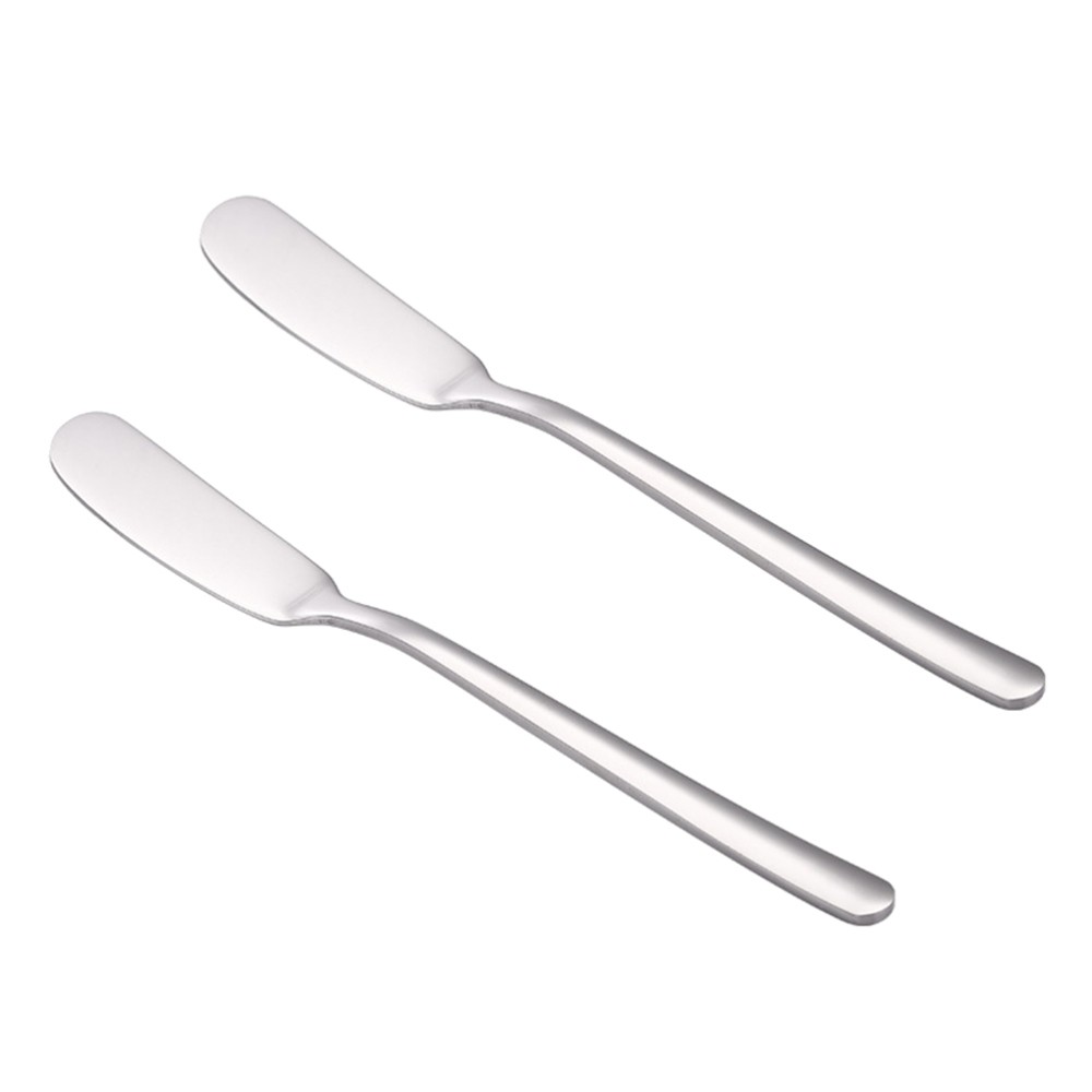 2 Pcs Stainless Steel Butter Knife Spreader Home Pastry Baking Tool