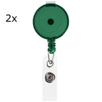 2X Ausweis Kartenhalter Jojo Ausziehbar GrüN