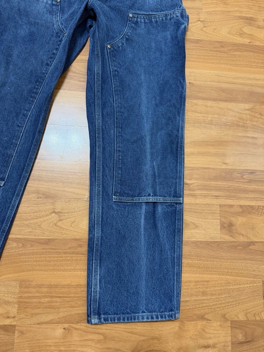 Vtg Carhartt Double Knee B07 DNM 34x32 Denim Logger Pants Faded | eBay