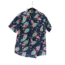 Valor Koi Fish Hawaiian Shirt Floral Print Short Sleeve Button Up