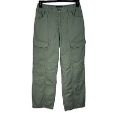 Aeropostale Small Utility Cargo Pants Hi-Rise Wide Leg Zip-Fly Olive Green Women