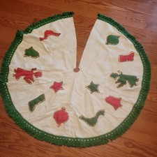Vintage Handmade Felt Tree Skirt 