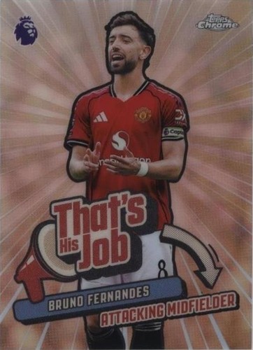 2025-26 Topps Chrome EPL Bruno Fernandes Purple Wave /75 Auto