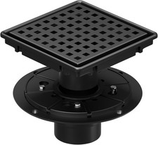 6 Inch Square Shower Floor Drain with Flange Quadrato Pattern Grate Removable...