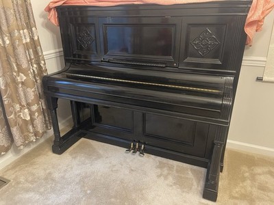 Wm Knabe & Co Ebony Black Upright Piano, 88 Keys, 3 Pedals, Upright Type