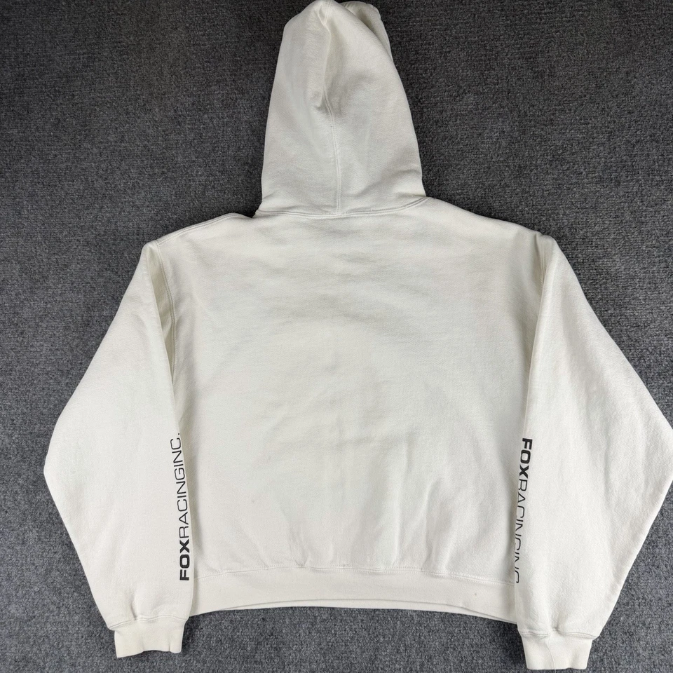 Fox Racing Hoodie Womens Medium White Vintage Pullover Cropped Boxy Motocross MX - Image 2 of 4