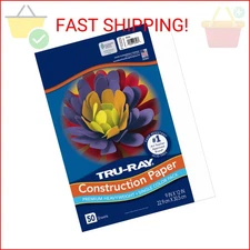 Pacon Tru-Ray Heavyweight Construction Paper, White, 9" x 12", 50 Sheets