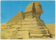Giza Egypt, Vintage PC, The Great Sphinx and the Pyramid of Khafre, 1970s