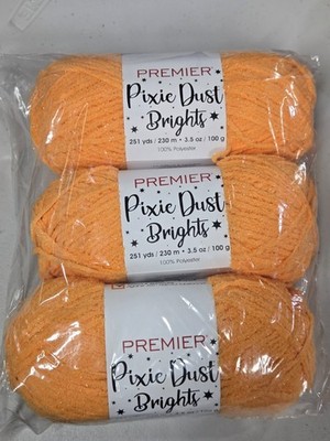 premier pixie dust brights yarn - 251 yards per skein, worsted weight tangerine