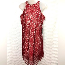🆕 EXPRESS Red Lace DRESS Sz S 🌹 Sleeveless Tank NEW NWT crochet
