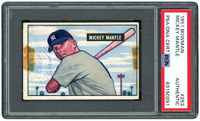 Mickey Mantle Auto Signed 1951 Bowman RC 253 Yankees Vintage Rookie Sig