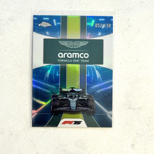 2025 Topps Chrome Formula 1 F1 178 ARAMCO Aston Martin Team Blue Refractor /150
