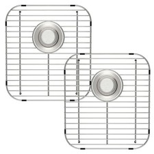 SANNO Sink Bottom Grid for Kitchen, Sink Protectors with Rear Drain Hole for Dou