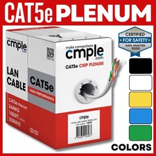 1000ft Cat5e Plenum Ethernet Cable CMP Solid ...