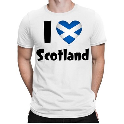I Love Scotland Scottish Flag Nationality Supporters Gift Men Unisex Tee...