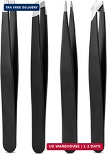 Tweezers Set, High Precision Stainless Steel Eyebrow Tweezers for Facial Hair, I