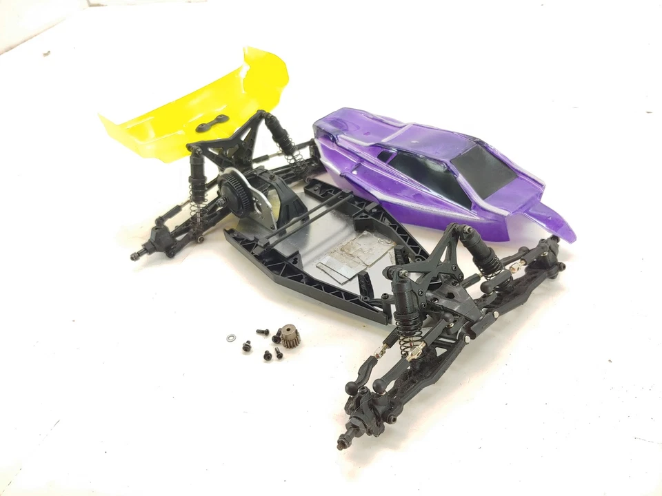 Losi Mini-B Brushed Version 1/16 2wd Buggy Roller Slider Chassis w/ Purple Body - Image 2 of 4