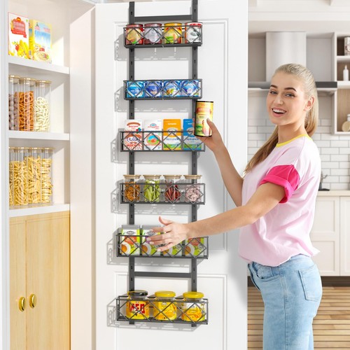 Over The Door Pantry Organizer 6tier Adjustable Baskets Hanging Spice Door Rack - Picture 6 of 6
