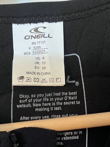 O'Neill Wetsuits Women's Reactor 2 Sleeveless Full SIZE 8 NWT - Picture 8 of 8