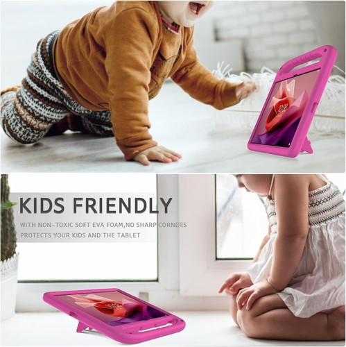 Funda para Lenovo Tab P12 12,7 pulgadas 2023, Funda para niños con rosa a prueba de golpes - Imagen 7 de 7