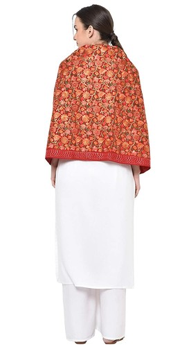 New Women's Kashmiri Aari Embroided Cashmere Woven Stole Shawl Wrap - Picture 5 of 6