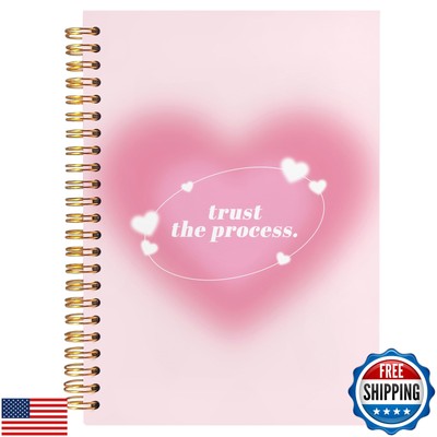 BearCake Trendy Y2K Pink Aura Preppy Notebook Journal, Trust the Process Insp
