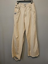 Rare Vintage 90s Kikwear Khaki Pants Wide Leg Rave Size 34 Tan Distressed READ