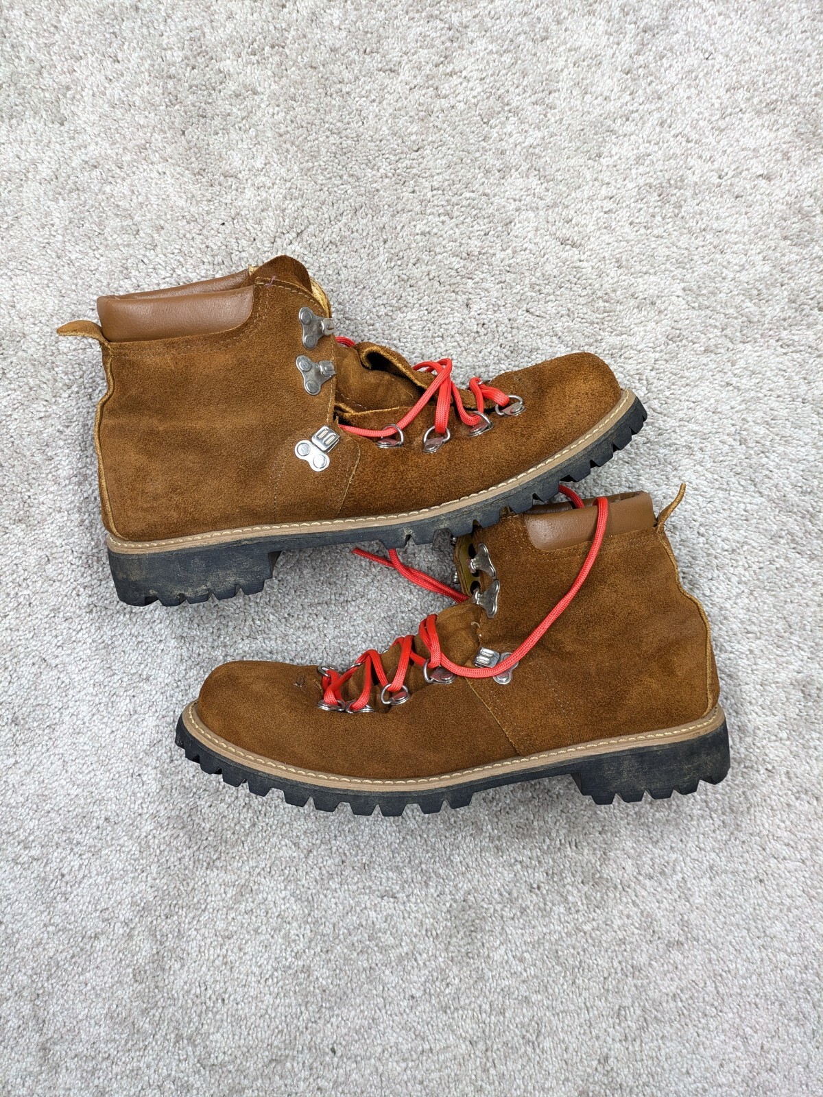 De colección Vibram Gamuza Cuero Para Hombres 10 Senderismo Montañismo Bota Marrón Rojo EE. UU. ITL