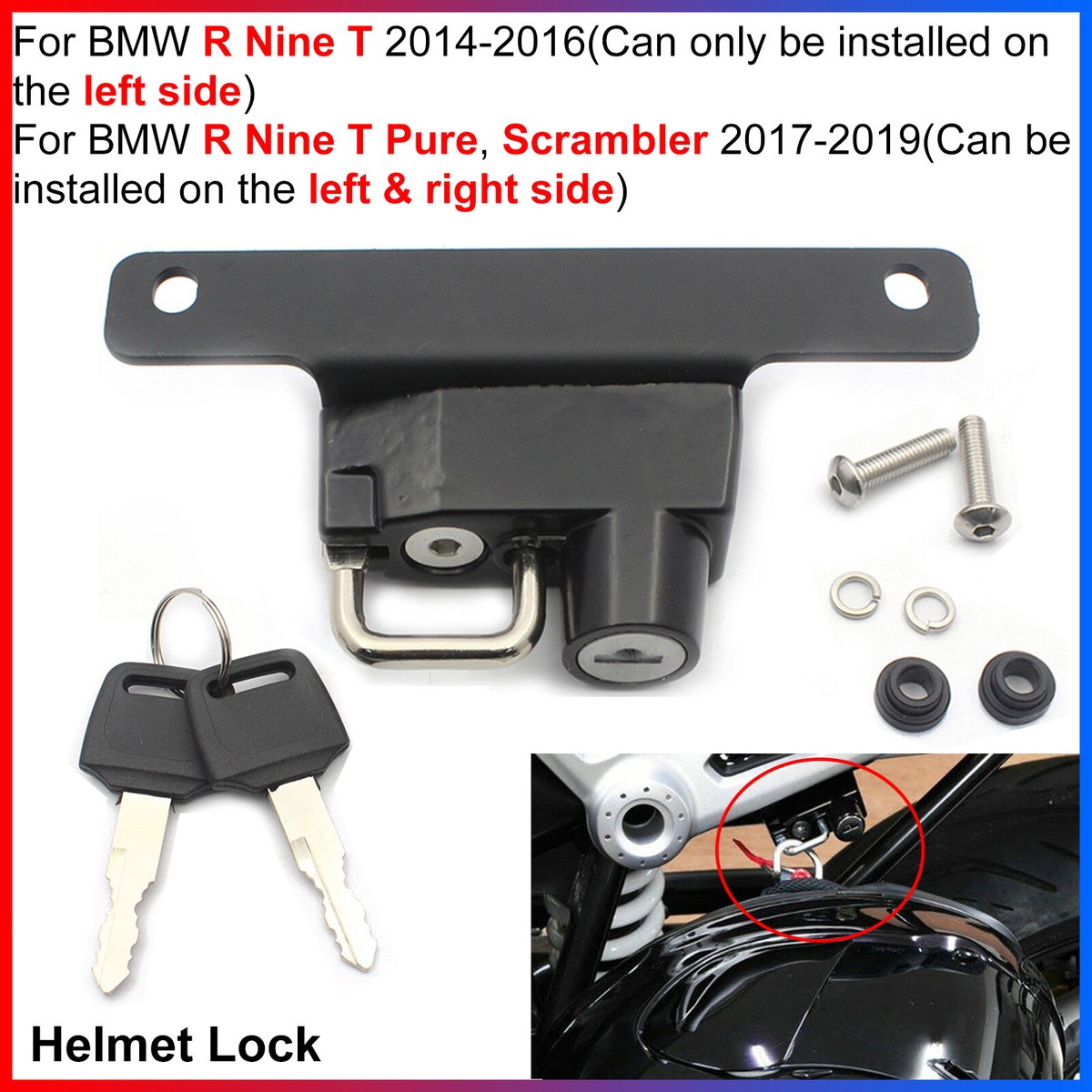 Anti-theft Helmet Lock For BMW R Nine T 14-16, R Nine T Pure