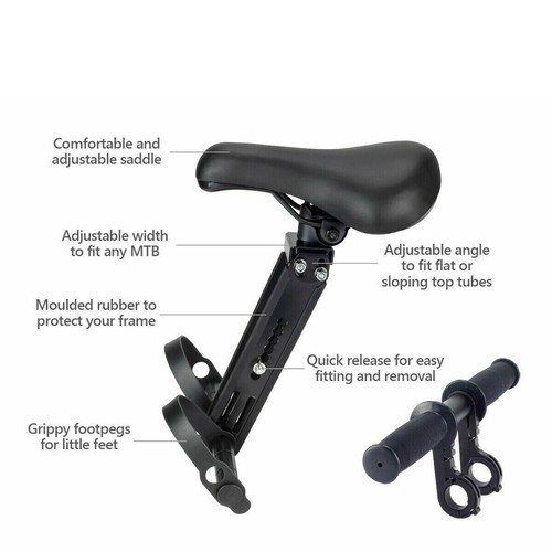 Bike Front Mounted Child Seat Kids Top Tube Bicycle Detachable Child Armrest AU - Picture 11 of 27