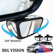 2x Universal Blind Spot Mirror 360° Wide Angle Parking Rear View Side Mirror