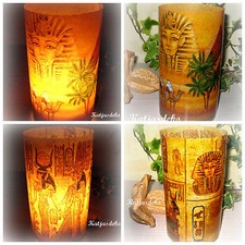 Windlicht Tischdeko Ägypten Pharao König Hieroglyphen Pyramiden