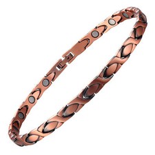 Sleek Pure Copper Magnetic Bracelet women Arthritis Pain Balance Energy Calm Joy